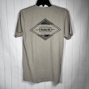Hurley H2O Dri Gray Logo Graphic Tee Surfer Skater Casual Loungewear T-shirt S